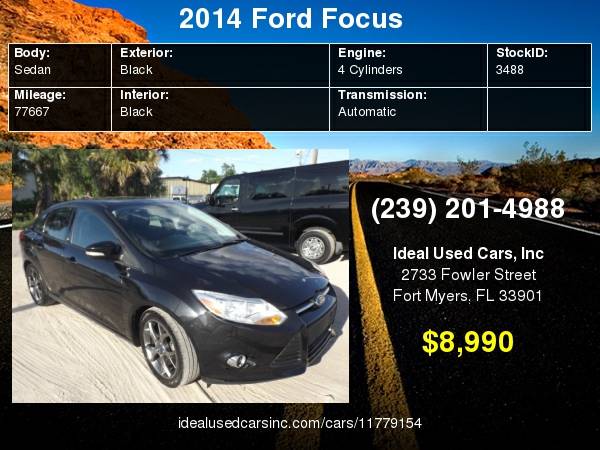 2014 Ford Focus 4dr Sdn SE with Clearcoat Paint for sale in Fort Myers, FL
