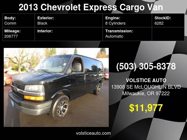 2013 Chevrolet Express Cargo Van 2500 PANEL BLACK 1 OWNER SO CLEAN for sale in Milwaukie, OR