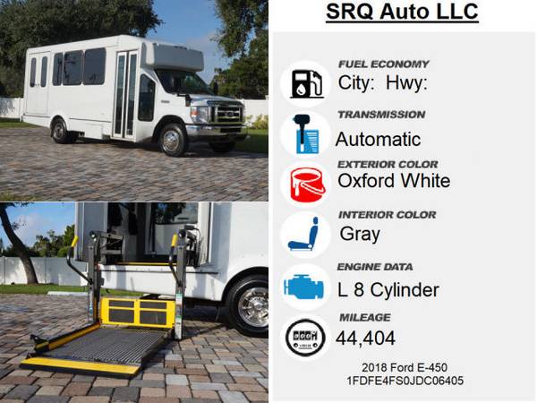 2018 Ford E-Series Cutaway Shuttle Bus Wheelchair - cars & for sale in Bradenton, FL – photo 11