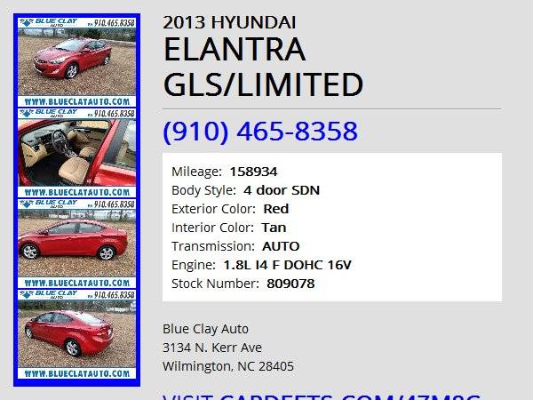 2013 HYUNDAI ELANTRA GLS/LIMITED - - by dealer for sale in Wilmington, NC – photo 15