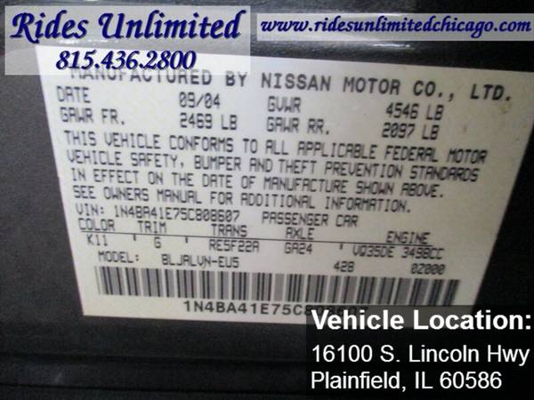 2005 Nissan Maxima 3.5 SL - cars & trucks - by dealer - vehicle... for sale in Plainfield, IL – photo 19