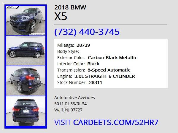 2018 BMW X5, Carbon Black Metallic - - by dealer for sale in Wall, NJ – photo 22