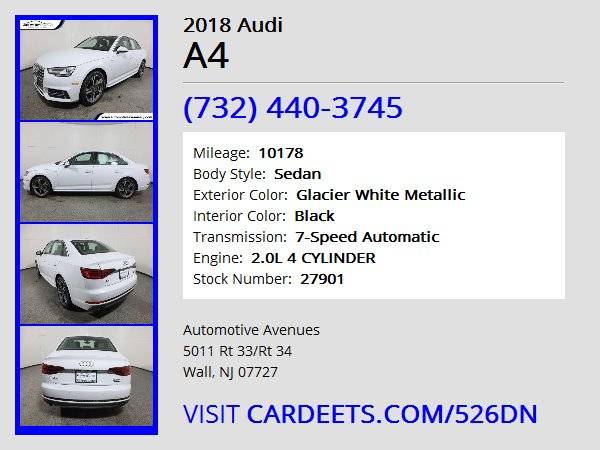 2018 Audi A4, Glacier White Metallic - - by dealer for sale in Wall, NJ – photo 22