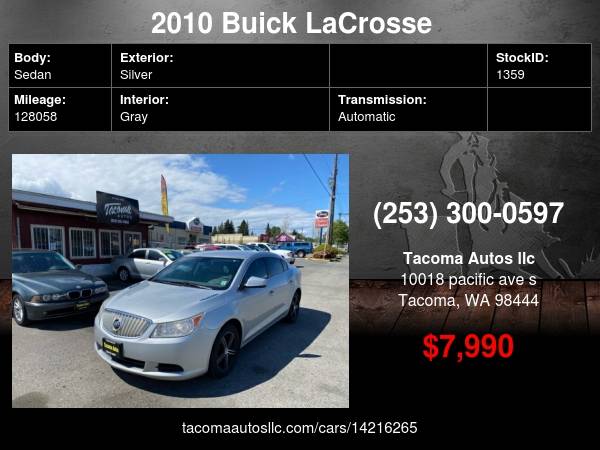 2010 Buick LaCrosse CX 4dr Sedan - - by dealer for sale in Tacoma, WA – photo 11