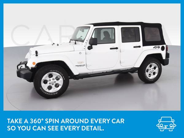 2014 Jeep Wrangler Unlimited Sahara Sport Utility 4D suv White for sale in Bloomington, IL – photo 3