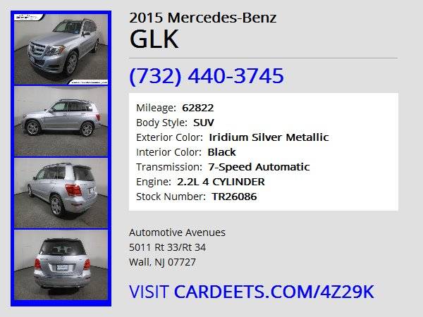 2015 Mercedes-Benz GLK, Iridium Silver Metallic - cars & trucks - by... for sale in Wall, NJ – photo 22