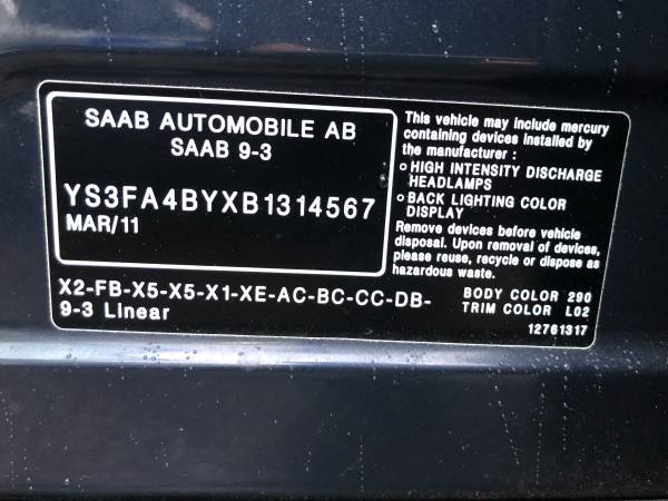 2011 SAAB 9-3 TURBO XWD - - by dealer - vehicle for sale in Williston, VT – photo 22