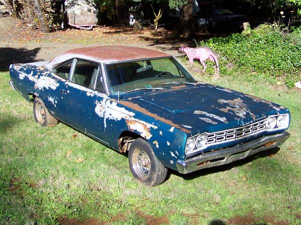 1968 Plymouth Roadrunner Restoration Project Roller - cars & trucks... for sale in North Plains, OR – photo 2