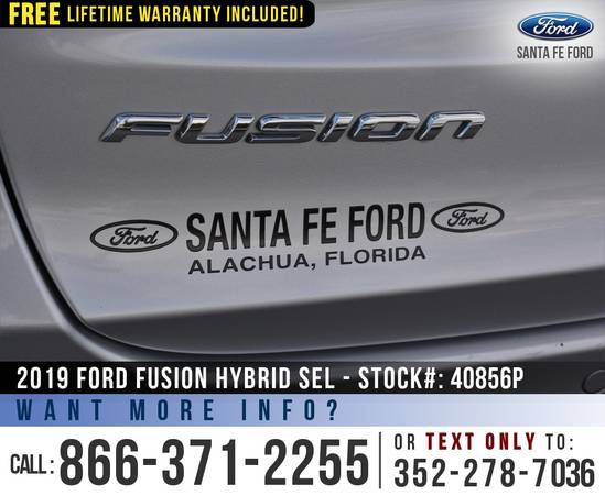 *** 2019 Ford Fusion Hybrid SEL *** ActiveX Seats - Bluetooth -... for sale in Alachua, FL – photo 9