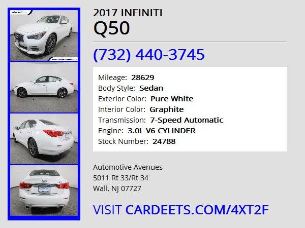 2017 INFINITI Q50, Pure White - cars & trucks - by dealer - vehicle... for sale in Wall, NJ – photo 22