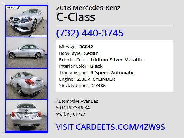 2018 Mercedes-Benz C-Class, Iridium Silver Metallic for sale in Wall, NJ – photo 22