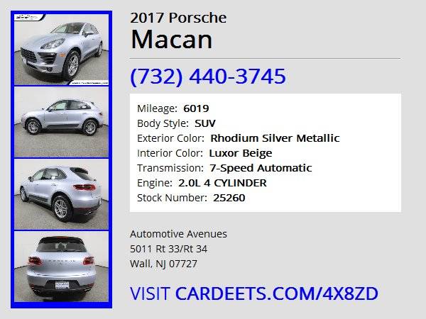 2017 Porsche Macan, Rhodium Silver Metallic - cars & trucks - by... for sale in Wall, NJ – photo 22