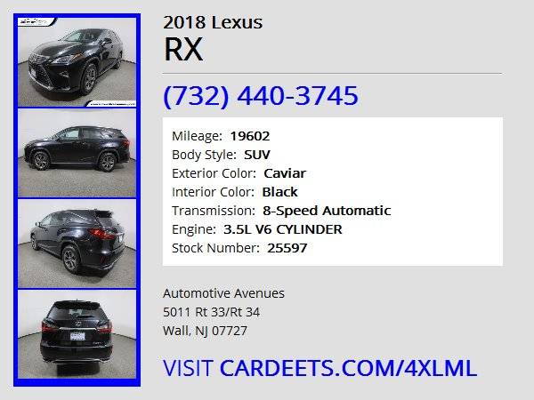 2018 Lexus RX, Caviar - - by dealer - vehicle for sale in Wall, NJ – photo 22