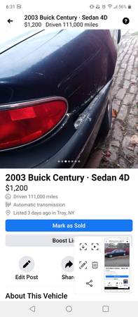 03 Buick Century for sale - cars & trucks - by owner - vehicle... for sale in Troy, NY – photo 3
