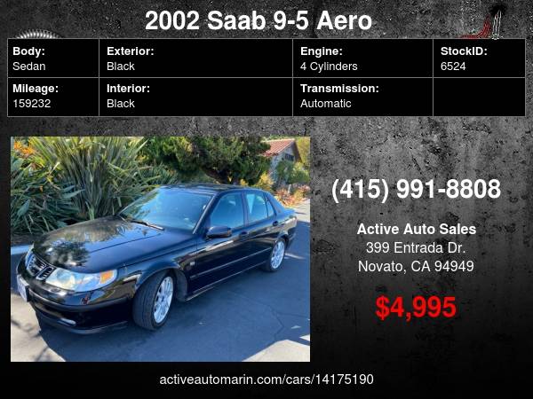 2002 Saab 9-5 Aero, Very Clean! Very good Condition! Low Miles! for sale in Novato, CA – photo 18