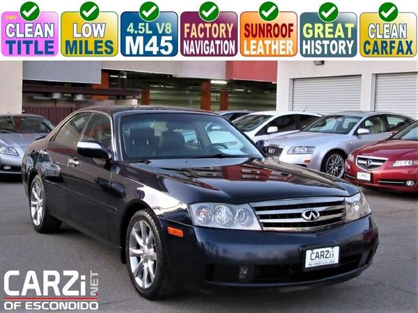 2004 Infiniti M45 Clean Title Metallic Blue V8 117K Miles Great CarFax for sale in Escondido, CA