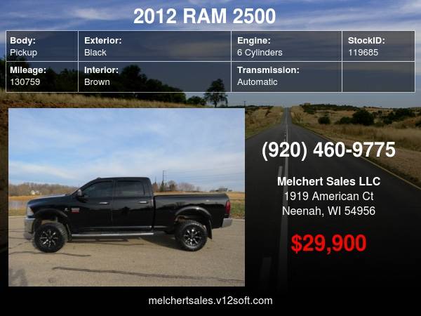 2012 RAM 2500 CREW SLT BIG HORN CUMMINS 4WD LIFTED RBP NEW NITTOS... for sale in Neenah, WI – photo 24