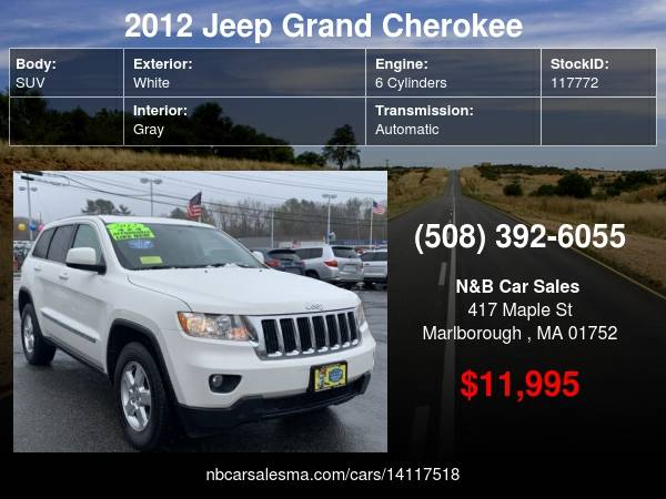 2012 Jeep Grand Cherokee 4WD 4dr Laredo - - by dealer for sale in Marlborough , MA – photo 24