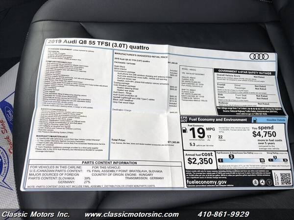 2019 Audi Q8 3 0T Quattro Premium 1-OWNER! LOADED! - cars & for sale in Finksburg, DE – photo 24