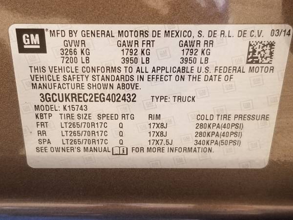 2014 Chevrolet Silverado 1500 LT 4x4 4WD Four Wheel SKU:EG402432 for sale in Amarillo, TX – photo 24