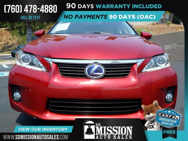 2012 Lexus CT 200h Premium FOR ONLY $194/mo! - cars & trucks - by... for sale in Vista, CA – photo 4