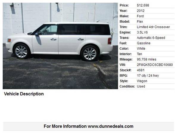 2012 Ford Flex Limited 4dr Crossover - Low Miles - We Finance - cars... for sale in Crystal Lake, IL – photo 2