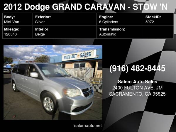 2012 Dodge Grand Caravan - STOW 'N GO - FLEX FUEL - NEW TIRES - AC... for sale in Sacramento , CA – photo 22
