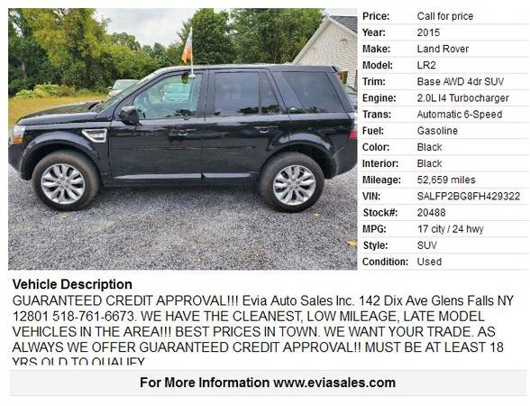 15 LAND ROVER LR2...LIKE NEW!!! for sale in Glens Falls, NY – photo 2