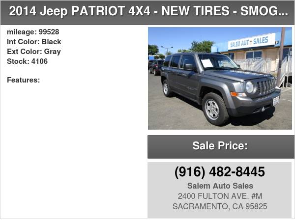 2014 Jeep PATRIOT - 4X4 - NEW TIRES - SMOGGED - AC BLOWS ICE COLD for sale in Sacramento, NV – photo 19