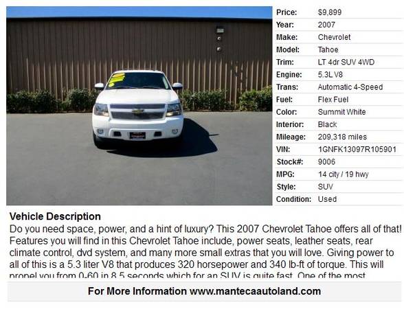 2006 Chevrolet Tahoe Z71 Z71 4dr SUV for sale in Manteca, CA – photo 24