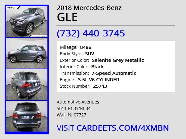 2018 Mercedes-Benz GLE, Selenite Grey Metallic - cars & trucks - by... for sale in Wall, NJ – photo 22