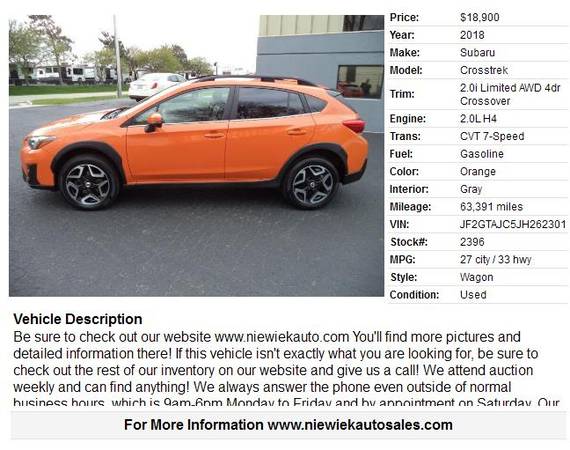 2018 Subaru Crosstrek 2 0i Limited stk 2396 - - by for sale in Grand Rapids, MI – photo 2