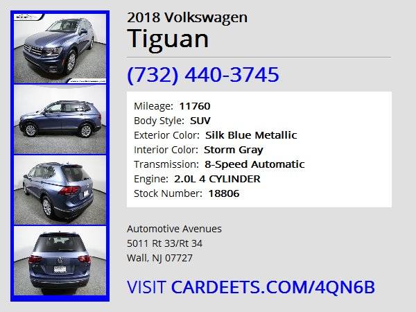2018 Volkswagen Tiguan, Silk Blue Metallic for sale in Wall, NJ – photo 22