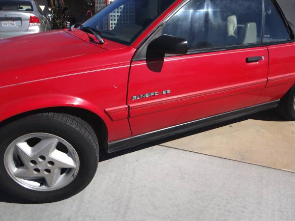 1993 Pontiac Sunbird SE Convertible, Red w/ New Top! - cars & trucks... for sale in Indio, CA – photo 5