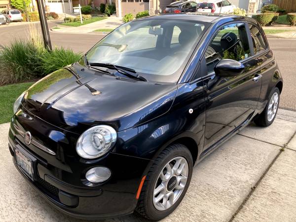 2013 Fiat 500 Black Hatchback - excellent condition, low miles for sale in Camas, OR – photo 2