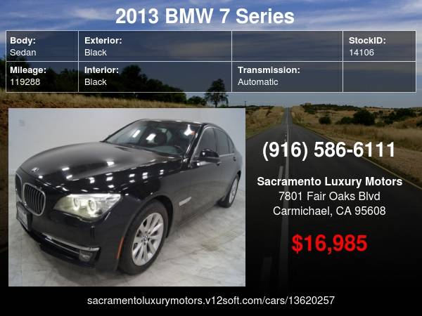 2013 BMW 7 Series 740i LOW MILES 750I 750LI WARRANTY BAD CREDIT... for sale in Carmichael, CA – photo 22