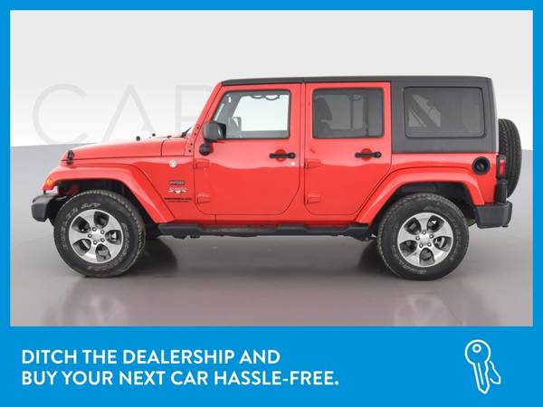 2016 Jeep Wrangler Unlimited Sahara Sport Utility 4D suv Red for sale in Evansville, IN – photo 4