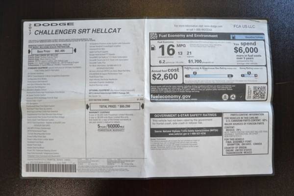 *2017* *Dodge* *Challenger* *Dodge SRT HELLCAT HEMI Supercharged 6 Sp for sale in HARBOR CITY, CA – photo 18