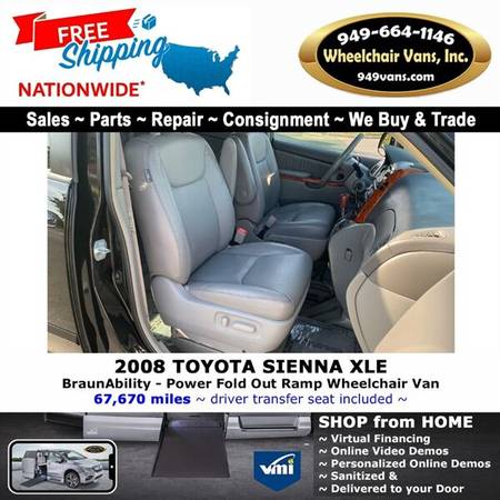 2008 Toyota Sienna XLE Wheelchair Van BraunAbility - Power Fold Out... for sale in LAGUNA HILLS, OR – photo 14