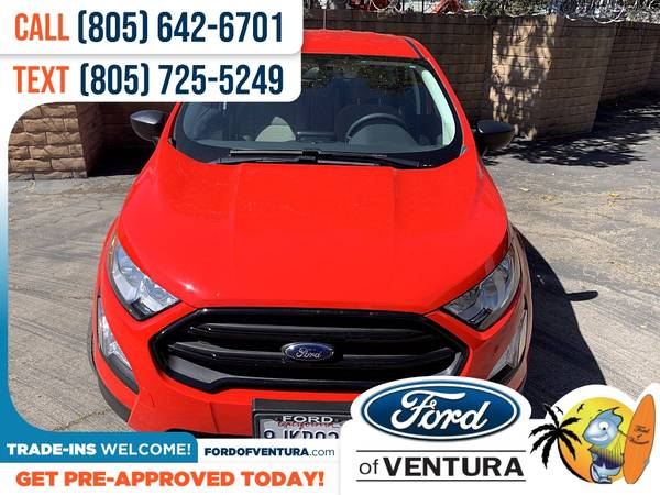 222/mo - 2018 Ford EcoSport S - - by dealer - vehicle for sale in Ventura, CA – photo 3