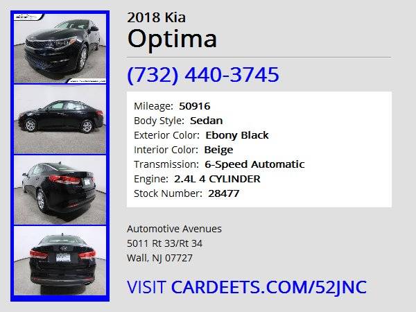 2018 Kia Optima, Ebony Black - - by dealer - vehicle for sale in Wall, NJ – photo 22