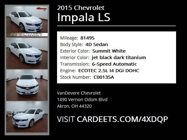 2015 Chevrolet Impala LS, Summit White - cars & trucks - by dealer -... for sale in Akron, OH – photo 22