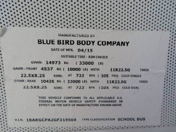 2016 Blue Bird Vision 72 Passenger - - by dealer for sale in Middleville, MI – photo 23