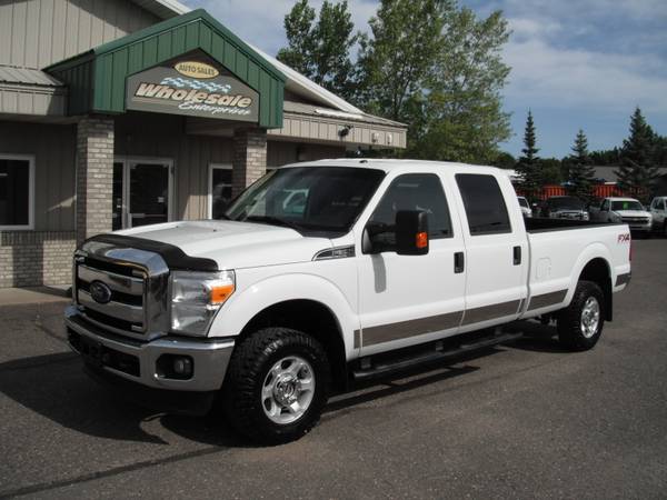 2015 ford f350 f-350 crew cab long box 4x4 gas 6.2 V8 4wd for sale in Forest Lake, MN