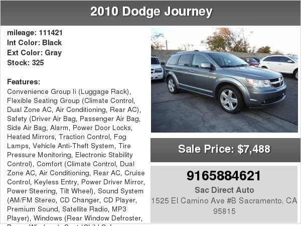 2010 Dodge Journey R/T AWD HARD TO FIND 3RD ROW SEAT for sale in Sacramento , CA