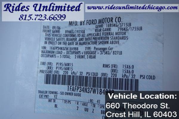 2007 Ford Focus ZX4 S - cars & trucks - by dealer - vehicle... for sale in Crest Hill, IL – photo 18