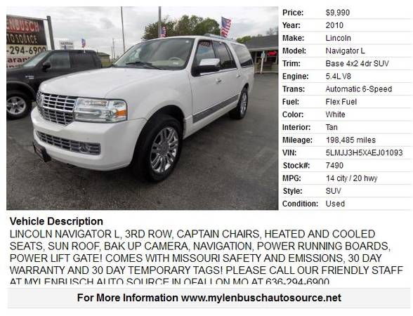 LINCOLN NAVIGATOR L - - by dealer - vehicle automotive for sale in O Fallon, MO – photo 2