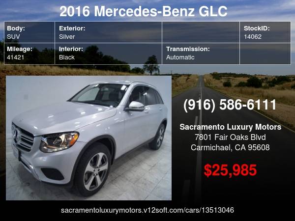 2016 Mercedes-Benz GLC GLC 300 41K MILES GLC300 WARRANTY with - cars... for sale in Carmichael, CA – photo 24