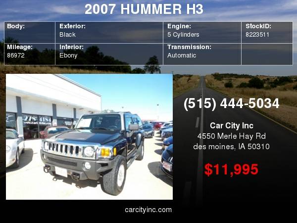 2007 HUMMER H3 SUV for sale in Des Moines, IA – photo 2