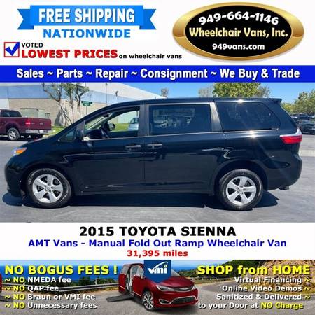 2015 Toyota Sienna L Wheelchair Van AMT Vans - Manual Fold Out Ramp for sale in LAGUNA HILLS, NV – photo 9